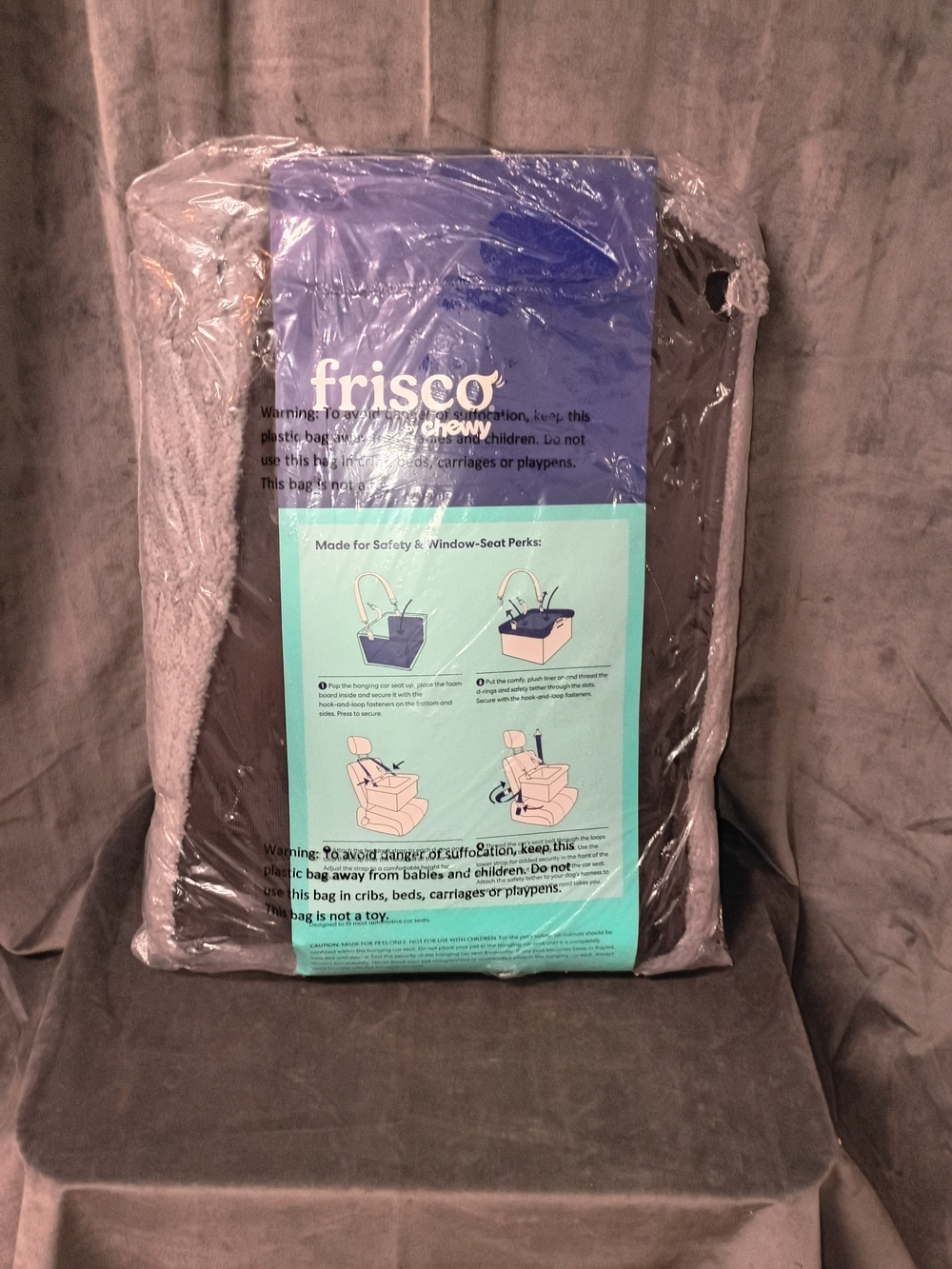 Frisco Travel Hanging Car Seat Dog Carrier, 20-in, Black/Grey NWT - Picture 7 of 10
